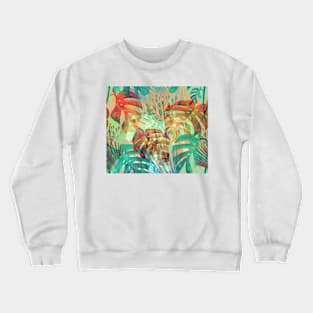 Monstera in Rain Forest (red) Crewneck Sweatshirt